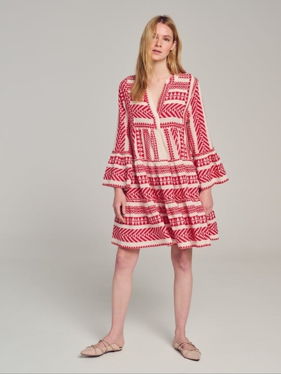 Devotion TWINS Dresses & Skirts - Devotion ELLA SHORT RED OFFWHITE Dress Tunic Small